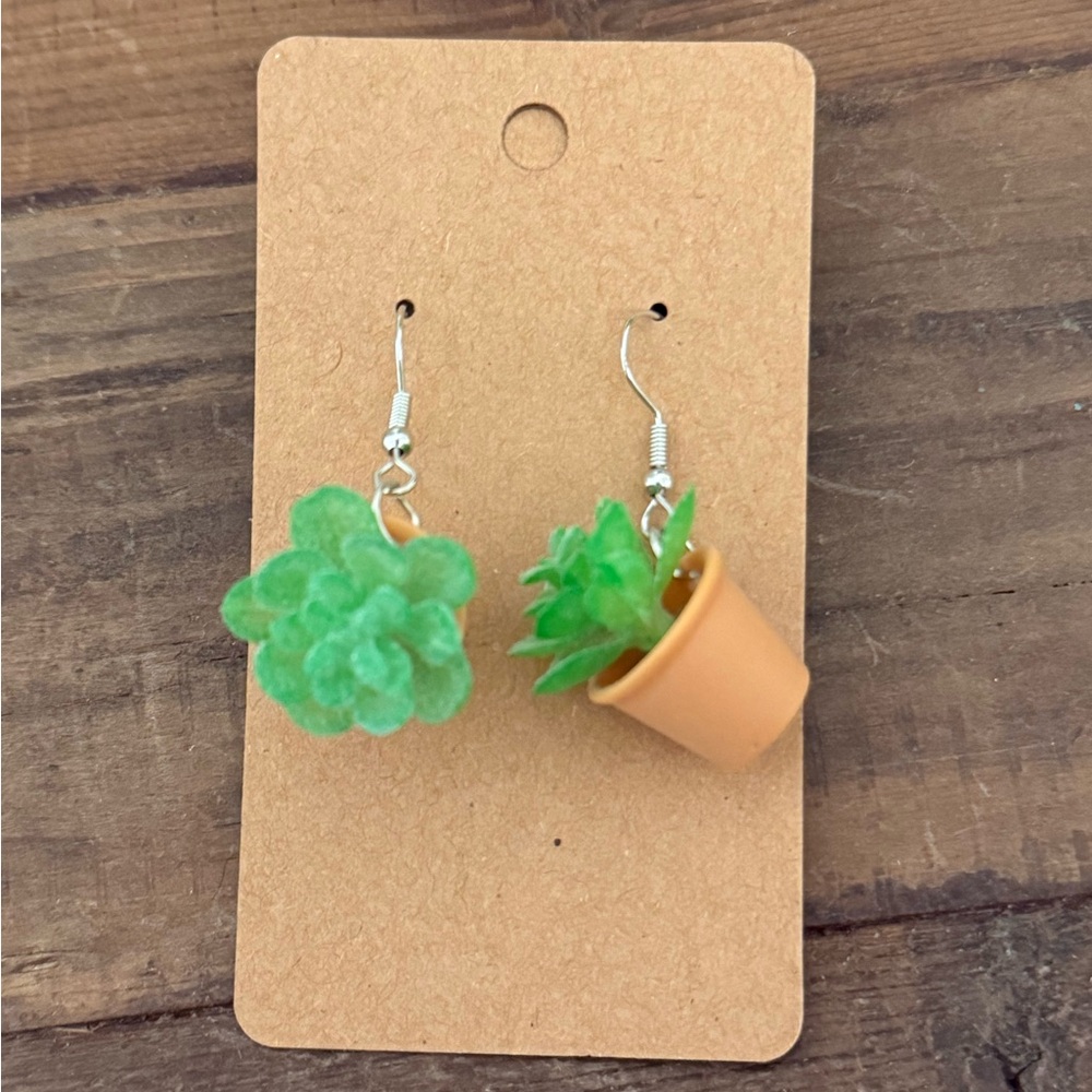 Succulent Plant Pot Earrings